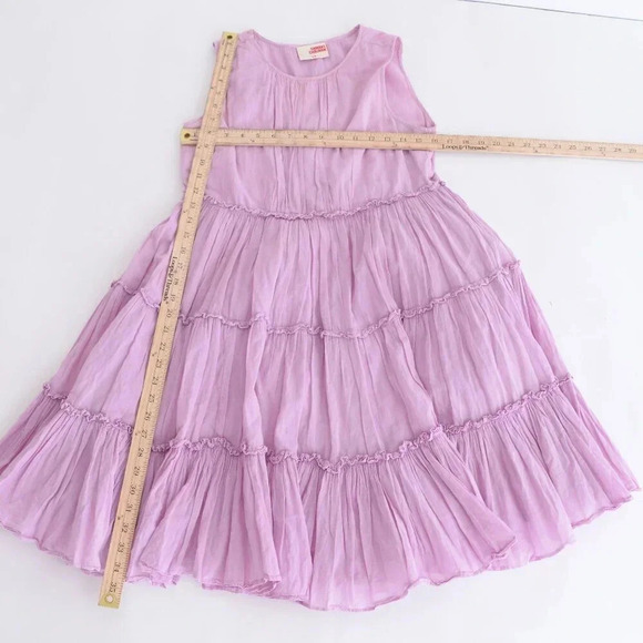 Anthropologie Samant Chauhan Lola Tiered Tunic Liliac 100% Cotton Midi Dress XS - Picture 4 of 11